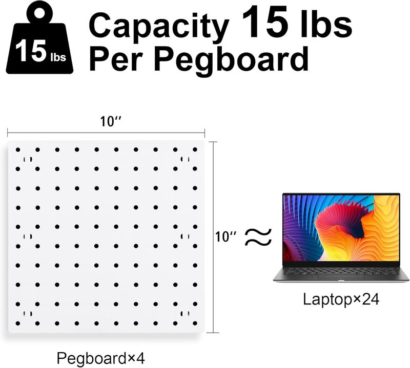 Lansi Pegboards, Pegboard Wall Organizer Panels, Peg Boards for Wall, Craft Room, Kitchen, Garage, Living Room, Bathroom, and Study Room, Easy to Install (4Pcs) - Image 5